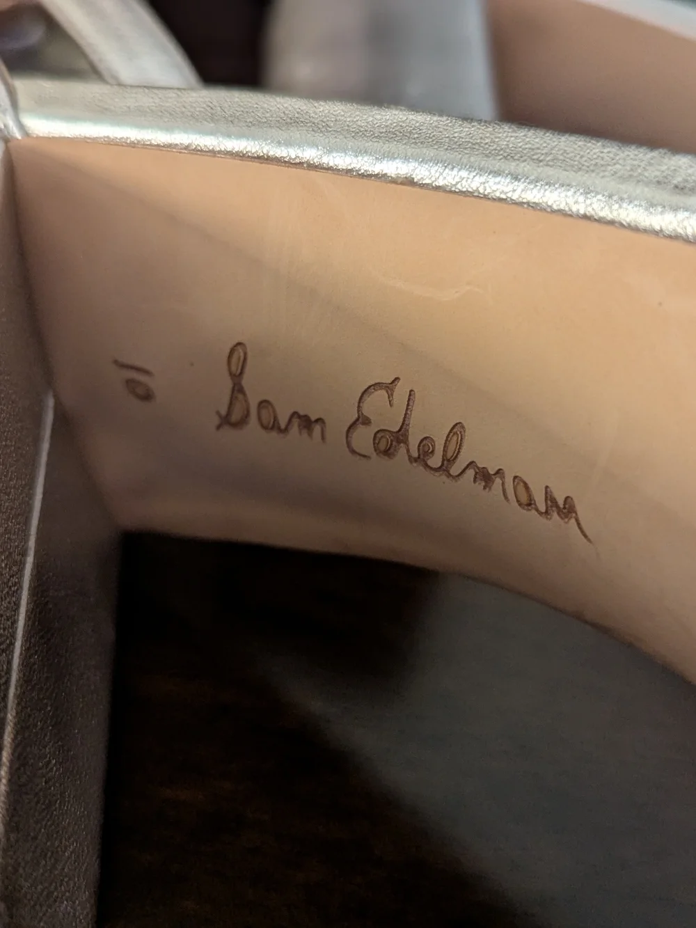 Sam Edelman Silver Ankle-Strap Block Heel Sandals